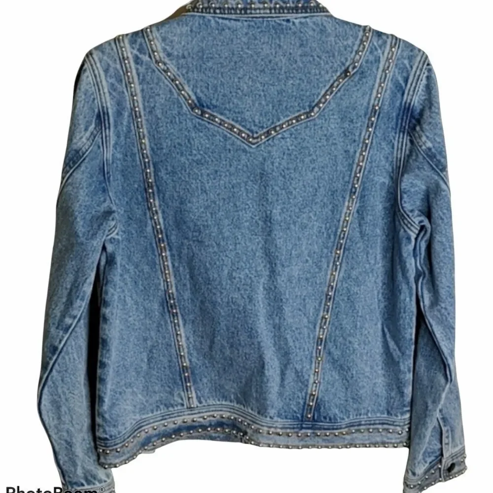 Denim silver studded jean jacket - Picture 9 of 9